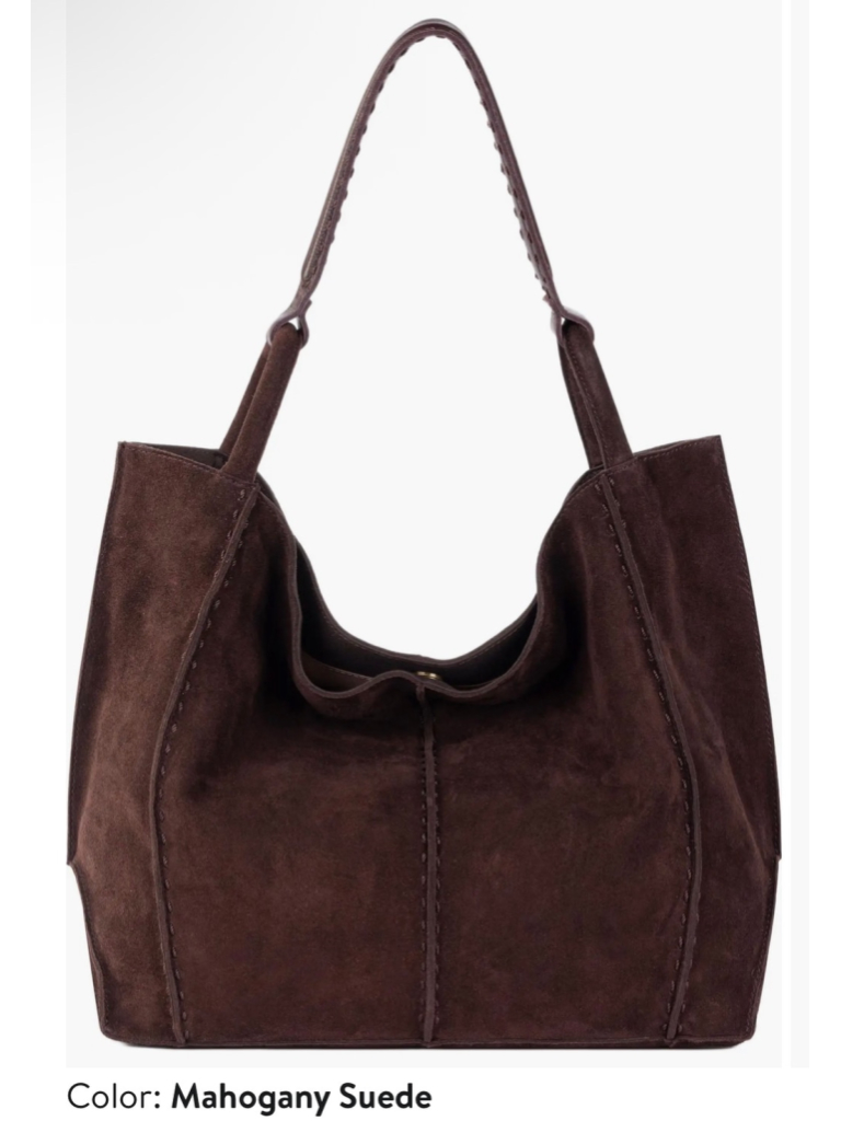 The Sak Los Feliz Large Suede Tote Bag, Mahogany Brown Nwt